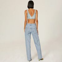 Débardeur en jean tendance pour femme, style streetwear, coupe courte, couleur unie, respirant, séchage rapide, hiver