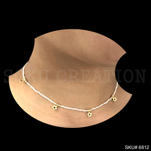 สร้อยคอลูกปัดไข่มุกดอกไม้ชุบทองสินค้าพรีเมี่ยมแฮนด์เมดสำหรับเด็กผู้หญิงและ SKU6812แฮนด์เมด - Product Image 4