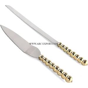 Servidor de pastel de mesa pulido con espejo brillante hecho a mano de calidad de lujo y cuchillo diseño moderno Decoración de mesa de boda Servidor de pastel - Product Image 6