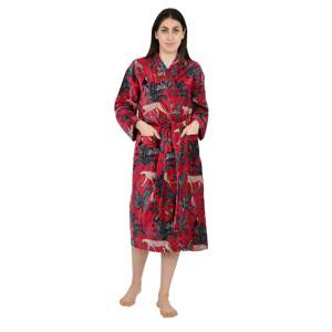 Kimono de Terciopelo de Lujo para Mujer, Talla Única, Reversible, con Estampado Floral y Animal, Forro de Seda, Bata Suave con Cordón para Novias - Product Image 1