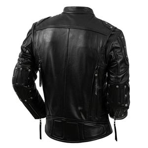 Chaqueta de Motociclista para Hombre, Clásica, Vintage, de Piel de Oveja Genuina, Larga, Delgada, Impermeable, Anti-UV, Transpirable, con Cierre y Cuello Camisero - Product Image 5