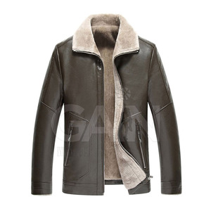Vêtements chauds Veste en cuir avec logo personnalisé Veste en cuir pour homme Meilleure vente Veste d'hiver en cuir - Product Image 1