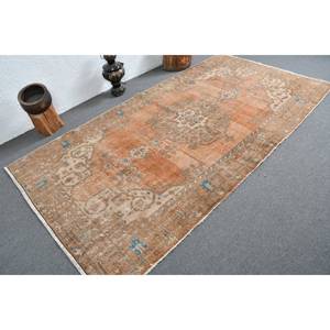 Alfombra de lana Beige naranja antigua 4,7X8,9 pies clásico turco Vintage Patchwork tejido plano látex para decoraciones de sala de estar - Product Image 2