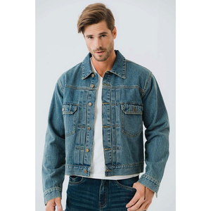 Chaqueta de Mezclilla con Capucha para Hombre, Invierno, 100% Algodón, Ecológica, Transpirable, Tallas Grandes, Servicio OEM Personalizado - Product Image 1