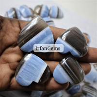 Lot en gros de cabochons d'opale bleue naturelle, pierres précieuses en vrac pour bijoux en fil, pierres précieuses de guérison, origine États-Unis, pierre d'opale