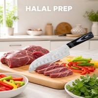 Halal Midden-Oosten Familie Santoku Koksmes Huiskamerkeuken Dagelijks Koken Vlees Groente Voorbereiding Scherp Keukenhulpstuk Gebruik