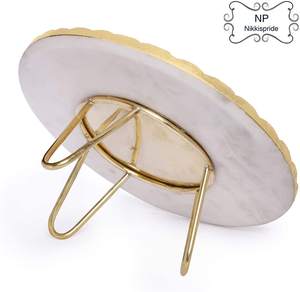 Servidor de soporte de pastel de mármol de 2 niveles con vástago colgante, estilo Vintage de lujo clásico, El mejor servidor de pastel de bajo precio, servidor de pastel de 2 niveles - Product Image 5
