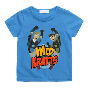 T-shirt de dessin animé Wild Kratts pour enfants, 100% coton jersey, logo personnalisé, motif animal pour garçons - Product Image 3