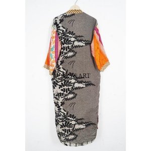 Vintage Silk Kimono Daily Night Wear Indian Sari Gift Her Sleepwear Bridesmaids Robes Beach Cover Summer Breathable Soft - Product Image 5