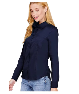 Gran oferta, nuevo estilo, polos de mujer de calidad Premium, camisa informal ajustada de manga larga de Algodón 100% con logotipo personalizado - Product Image 2