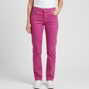 Alta calidad 100% algodón sarga sólido Casual ODM pantalones tela transpirable 240gsm tejido lavado técnica para mujeres - Product Image 2