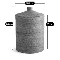 Grote Minimalistische Rotan Wasmand Met Handwerk Deksel Organizer Voor Thuis Ruimte Hot Product Voor Kleding Opslag