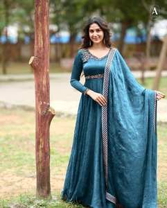 Ensemble moderne de 3 pièces de robe en soie concassée dorée pour améliorer votre garde-robe pour les occasions de fête - Product Image 1