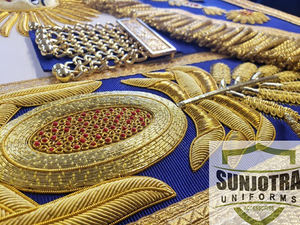 ผ้ากันเปื้อนชุดเดรสแกรนด์มาสเตอร์ที่มีคุณภาพดีที่สุดปักด้วยมือบนหนังจริงกรุณาเรียกร้องราคาสำหรับการปักต้นแบบผ้ากันเปื้อนอิฐ - Product Image 4