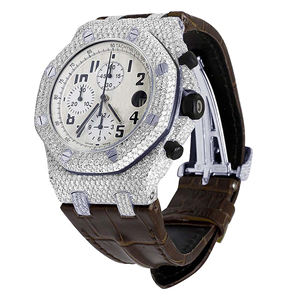 Montre élégante de luxe pour femme en quartz moissanite avec cadran en verre glacé et bracelet en acier inoxydable - Product Image 1