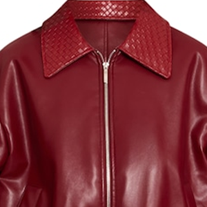 Blouson Bomber en Soie Rouge avec Col Détail, Fermeture Éclair sur le Devant, Coupe Oversize & Style Streetwear, Imperméable et Coupe-Vent pour le Printemps - Product Image 6