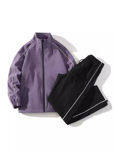 Ensemble de survêtement sportif léger 2 pièces pour homme, grande taille, qualité supérieure, couleur unie, logo personnalisé sur le devant, collection automne décontractée 2026 - Product Image 5