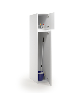 Meuble de salle de bain moderne Terraneo avec étagère interne, unité colonne en panneau de particules de 69 cm de profondeur - Product Image 3