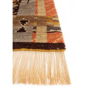 Zuri Beige <b>Brown</b> Hand Knotted <b>Wool</b> Rug Paem-707 Geometric for Home Living Hallway Entryway-Tabriz Rectangle Puzzle Design - Product Image 4