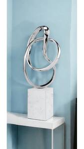 Argent Aluminium Marbre Abstrait Sculpture Moderne Décor À La Maison Art Pièce Lazo Design moderne poli sculpture - Product Image 3