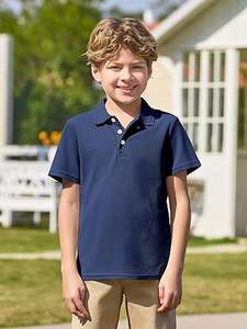 Tops Quality Kids 2025 Wholesale Children Toddlers Summer Clothes Custom Shorts Sleeved Blue <b>Boys</b> Children's <b>Polo</b> TShirts - Product Image 3