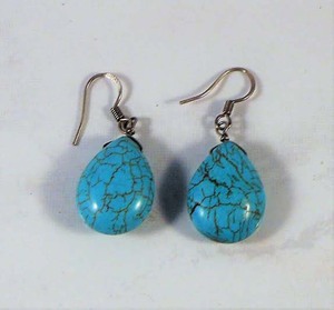 Boucles d'oreilles pendantes en pierre précieuse turquoise, forme pyramidale de 10 à 14 mm, sertie en argent sterling, style vintage, certifiées IGI, pour fiançailles et fêtes - Product Image 5