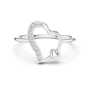 Anillo de Diamantes en Forma de Corazón, Oro de 18K, 14K, 10K y Plata 925, Oro Rosa/Amarillo/Blanco, Anillo de Compromiso para Mujer con Diamantes de 0.08ct - Product Image 2