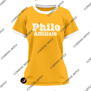 Philo Affiliates Camiseta de lentejuelas Logotipo personalizado Tela transpirable Fiesta larga Estampado griego Half XL Camisetas ajustadas al por mayor - Product Image 6