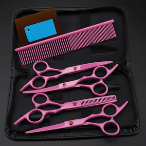 Excellent Kit de ciseaux pour animaux de compagnie or noir de 6 pouces Ciseaux de coupe de cheveux pointus réutilisables pour chiens chats petits animaux - Product Image 3