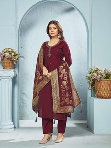 LANCEMENT DU NOUVEAU FESTIVE WEAR KURTI PENT AVEC TISSU DUPATTA TISSU ROMAIN AVEC SELF JEQUARD DUPATTA - Product Image 3