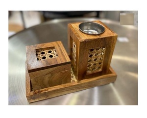 Sous-verres en marbre à bord naturel classique, carrés, écologiques, 10x10 cm, multicolores, bois de manguier et résine, pour la maison - Product Image 6