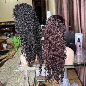 วิกผมลอนสำหรับผู้หญิงผิวดำวิกผมลอนลึกแบบ100% มีลูกไม้ด้านหน้าแบบหยิก - Product Image 1