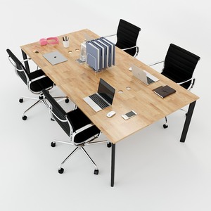 HBOV013-4-Person Contemporary Oval Concept <b>Workstation</b> 240x120 Cluster System with Assembly Legs - Product Image 2
