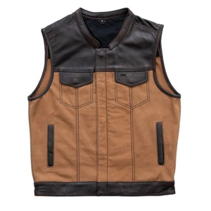 Vestes pour hommes, gilet en jean sans manches, mode streetwear, tenue décontractée à superposer, style vintage robuste, style moto délavé - Product Image 3