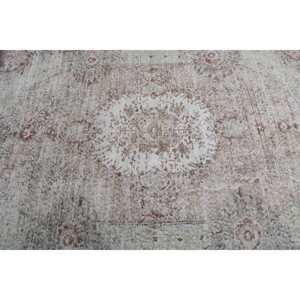 พรมขนาด 6x9.2 ฟุต, พรมวินเทจตุรกี, พรมลายปะติดสีเทา - Product Image 5
