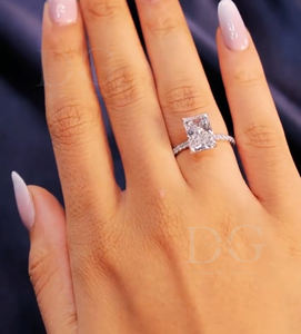 2.01 CT bague de fiançailles de mariage coupe rayonnante EF/VS Moissanite diamant pavé réglage IGI certifié cadeau d'anniversaire - Product Image 5