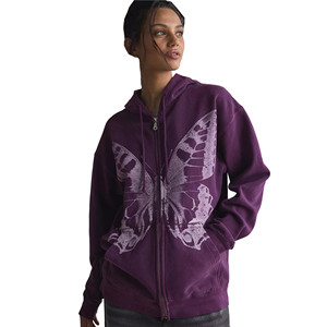 Vente en gros de sweat à capuche d'hiver pour femmes avec logo personnalisé broderie sur le devant impression 3D impression bouffante 100% coton tricoté Service personnalisé OEM - Product Image 4