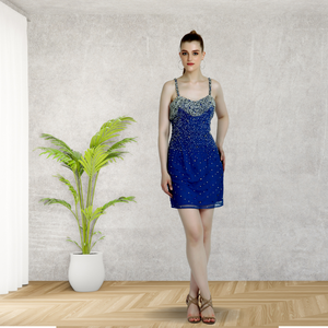 Mini robe pour femme en polyester doux de qualité supérieure avec broderie et texture lisse, confortable à utiliser pour une fête ou un dîner Vente en gros - Product Image 1