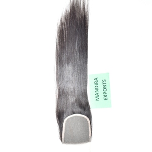 ผมทอสีดำบริสุทธิ์จากธรรมชาติผมชาวอินเดียยาวตรง5*5 - Product Image 4