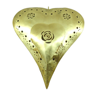 Juego de diseño de lujo de 2 bandejas de diseño de metal en forma de corazón bandeja de piedra de humo para utensilios de cocina decorativos - Product Image 6
