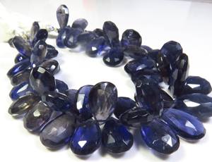 Factory Price on Natural Blue Iolite Pear Beads 10-16mm 7-Strand Faceted Cut Gemstone Loose Beads From Blue Iolite For <b>Necklace</b> - Product Image 2