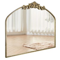 Miroir mural moderne et élégant à cadre en fer doré et noir, écologique, pour salon, chambre, cadeau d'anniversaire ou de Diwali