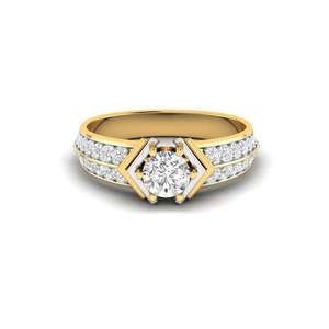 Magnífico Anillo Solitario con Diamante de Corte Redondo de 0.50 Ct, Color F, Claridad VS, Diamante Cultivado en Laboratorio en Oro de 14K para Uso Diario o Regalo - Product Image 1
