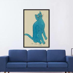 Printed Andy Warhol Cat <b>Canvas</b> Art - Famous Decor Gift,Black <b>Framed</b> - Product Image 1