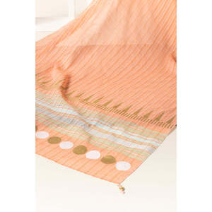 Dupatta en coton pêche teint en fil et imprimé au bloc, style pakistanais, pour Salwar/Salwar Kameez, robes indiennes cousues - Product Image 1