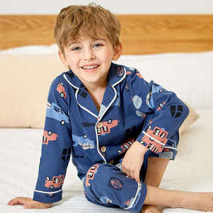 Conjunto de Pijama de Algodón para Niños, Ropa de Dormir Informal con Estampado de Dibujos Animados Personalizado, Camiseta de Manga Larga y Pantalones Largos para el Hogar - Product Image 4
