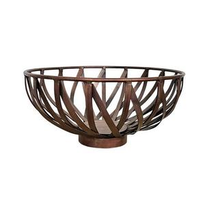 Tiras de hierro de metal decorativo frutero en forma de triángulo de lujo Metal hierro tira cuenco para el hogar DecorTabletop fruta servir tazón - Product Image 2