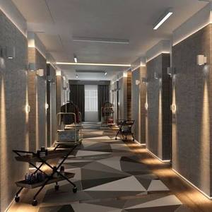 Ensemble de mobilier de chambre d'hôtel 4 étoiles moderne avec finition membranaire, comprenant armoire, panneau TV et unité minibar - Product Image 6