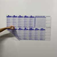 Tabla de Multiplicar Educativa Reutilizable para Niños, Material de Pizarra Blanca de Borrado en Seco, Superficie de Poliestireno Duradera con Retención Electrostática