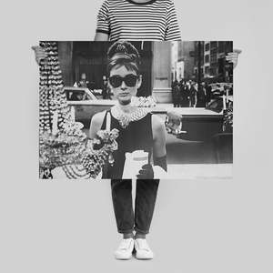 Audrey Hepburn Satin <b>Poster</b> Handmade Sheath Silhouette From 'Shopping at Tiffany's' - Product Image 4